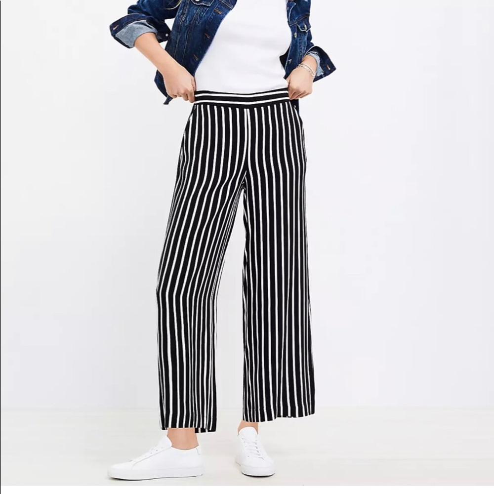 LOFT Pants | High-waisted striped crop pant | Size XS | with tags